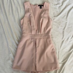 Forever21 Blush pink deep V neck romper skort